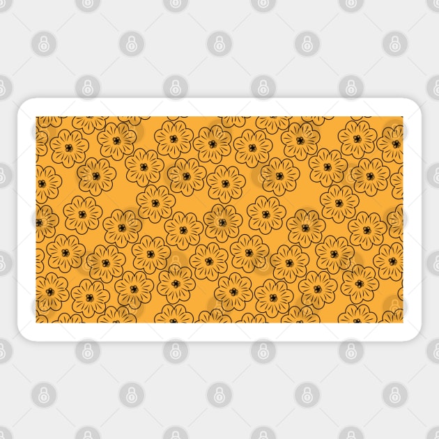 sunflower Pattern Sticker by MarjanShop